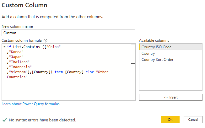 Using an IN Condition for multiple values in Power Query (Power BI)