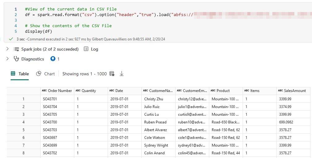 Fabric – How to rename a column name when using a Python Notebook