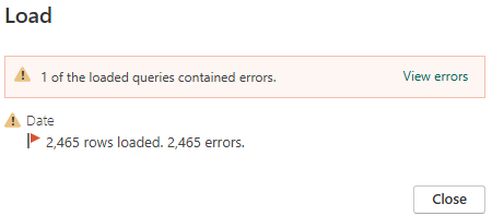 How to quickly find rows with errors in Power Query when using Power BI